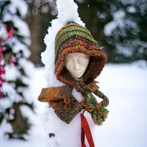 Handcrafted Hood With Wrist Warmers